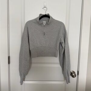 Offline by Aerie Throwback Fleece Cropped Quarter Zip Sweatshirt